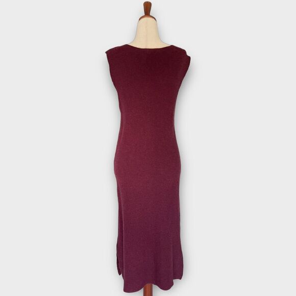Max Studio Crochet Knit Sleeveless Midi Dress Women's Size Small Burgundy Maroon - Picture 6 of 10